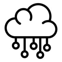 ícone de dados de nuvem digital, estilo de estrutura de tópicos vetor