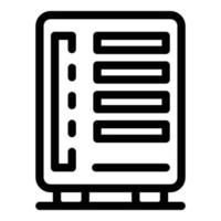 ícone de armazenamento de dados de computador, estilo de estrutura de tópicos vetor