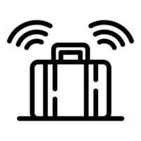 ícone de bolsa de viagem sem fio, estilo de estrutura de tópicos vetor