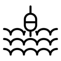 ícone de bóia de pesca, estilo de estrutura de tópicos vetor