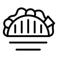 ícone de comida de taco, estilo de estrutura de tópicos vetor