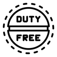 ícone de pílula duty free, estilo de estrutura de tópicos vetor
