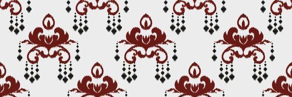 ikat damasco bordado escandinavo, padrão sem costura ikat, estilo antigo têxtil digital design asiático arte antiga para estampas tecido saree mughal faixas textura kurti kurtis kurtas vetor