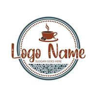 modelo de design de logotipo de cafeteria. cafeteria emblema retrô com textura de mosaico. arte vetorial. ilustração vetorial. vetor