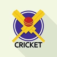 logotipo de bastão de críquete dourado, estilo simples vetor
