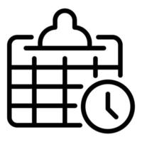 ícone de calendário de treinamento de negócios, estilo de estrutura de tópicos vetor