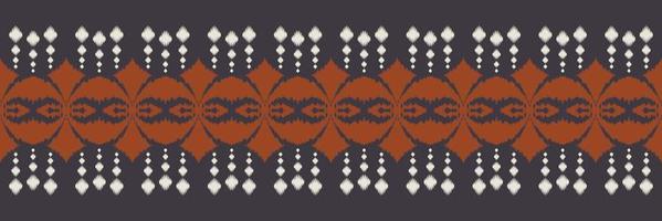 ikat fronteira tribal cruz padrão sem emenda. étnico geométrico ikkat batik vetor digital design têxtil para estampas tecido saree mughal pincel símbolo faixas textura kurti kurtis kurtas