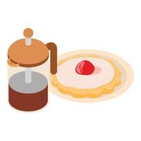 ícone de café da manhã perfeito, estilo isométrico vetor