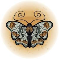 boho floral borboleta mariposa inseto ilustração vetorial detalhada 05 vetor