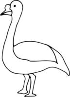 ícone de pássaro, estilo de linha fina, design plano, mão desenhada, ilustração desenhada à mão vetor