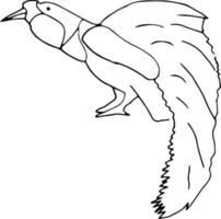 ícone de pássaro, estilo de linha fina, design plano, mão desenhada, ilustração desenhada à mão vetor
