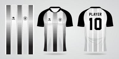 modelo de design de camisa esportiva branca preta vetor