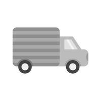 ícone de escala de cinza plano de caminhão vetor