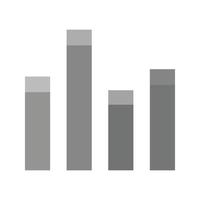 ícone de escala de cinza plano de barras verticais vetor