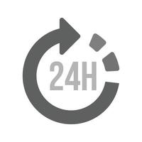 ícone plano em tons de cinza de serviço 24 horas vetor