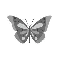 borboleta plana ícone em tons de cinza vetor