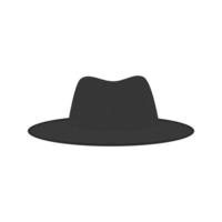 chapéu i ícone plano em tons de cinza vetor