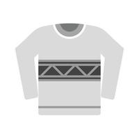 suéter plana ícone em tons de cinza vetor