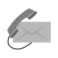 e-mail ou ligue para ícone plano em escala de cinza vetor