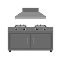 ícone plano em escala de cinza do fogão vetor
