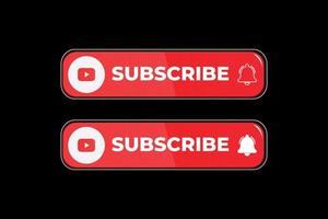 botão de inscrição do youtube com ícone de sino. vetor