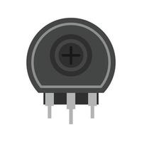 ícone de escala de cinza plano de resistor variável vetor