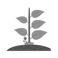 planta iv ícone plano em escala de cinza vetor