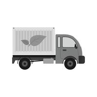 ícone plano em tons de cinza de caminhão ecológico vetor