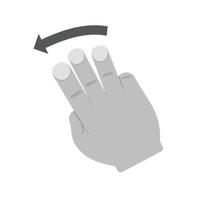 ícone de escala de cinza plana de três dedos à esquerda vetor