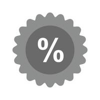ícone de escala de cinza plana de porcentagem vetor
