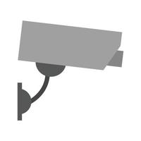 câmera de cctv ícone plano em tons de cinza vetor