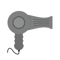 secador de cabelo e ícone plano em tons de cinza vetor