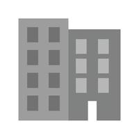 ícone plano em escala de cinza do prédio de escritórios vetor