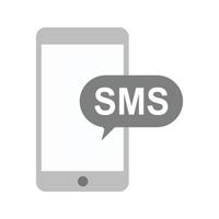 notificação sms ícone plano em tons de cinza vetor