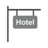 sinal de hotel plana ícone em tons de cinza vetor