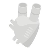 ícone de coração artificial, estilo isométrico vetor