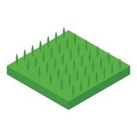 ícone de solo de planta verde, estilo isométrico vetor