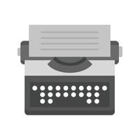 ícone plano em escala de cinza da máquina de escrever vetor