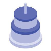 ícone de bolo de aniversário, estilo isométrico vetor