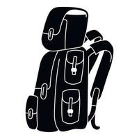 ícone de mochila turística, estilo simples vetor
