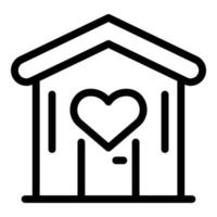 ícone de amor em casa familiar, estilo de estrutura de tópicos vetor