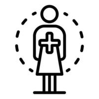 ícone do serviço social de enfermeira, estilo de estrutura de tópicos vetor