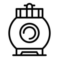 ícone de garrafa de gás redonda, estilo de estrutura de tópicos vetor