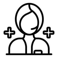ícone de enfermeira de serviço social, estilo de estrutura de tópicos vetor