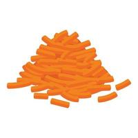 ícone de cenoura cortada, estilo isométrico vetor