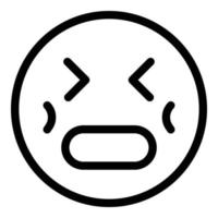 ícone de emoji de estresse, estilo de estrutura de tópicos vetor