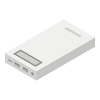 ícone do banco de energia usb, estilo isométrico vetor