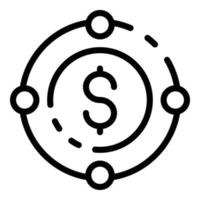 ícone de crowdfunding de ideia, estilo de estrutura de tópicos vetor