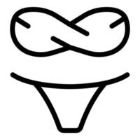 ícone de maiô feminino, estilo de estrutura de tópicos vetor