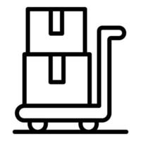ícone do carrinho de encomendas, estilo de estrutura de tópicos vetor